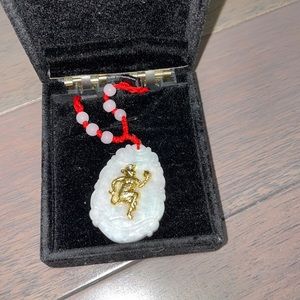 Jade monkey necklace
